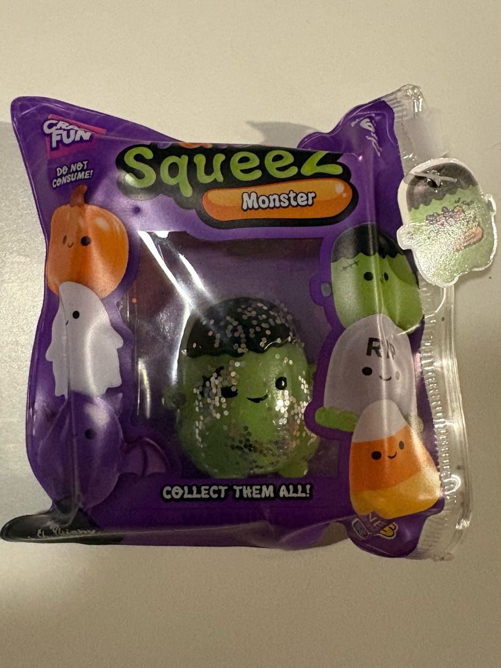🎃 Crazy Fun Taba Squeez Monster Green Frankenstein Glitter Squishy NEW